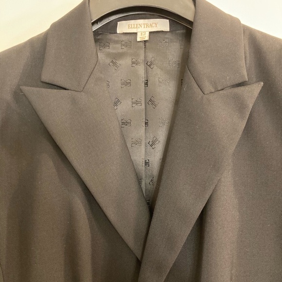 Ellen Tracy long black work coat - Picture 3 of 6